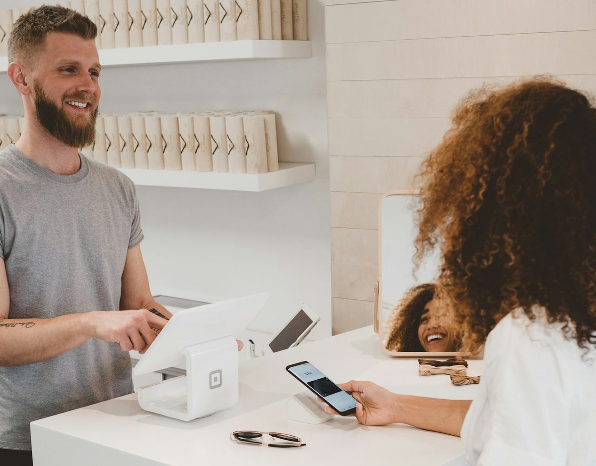 Small business owner packing online store orders