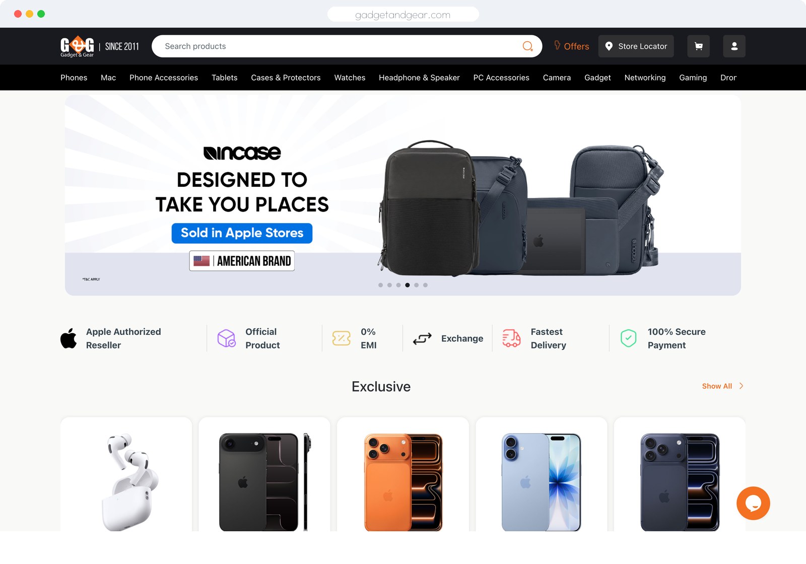 Gadget & Gear website built by SketchVolt — gadgetandgear.com