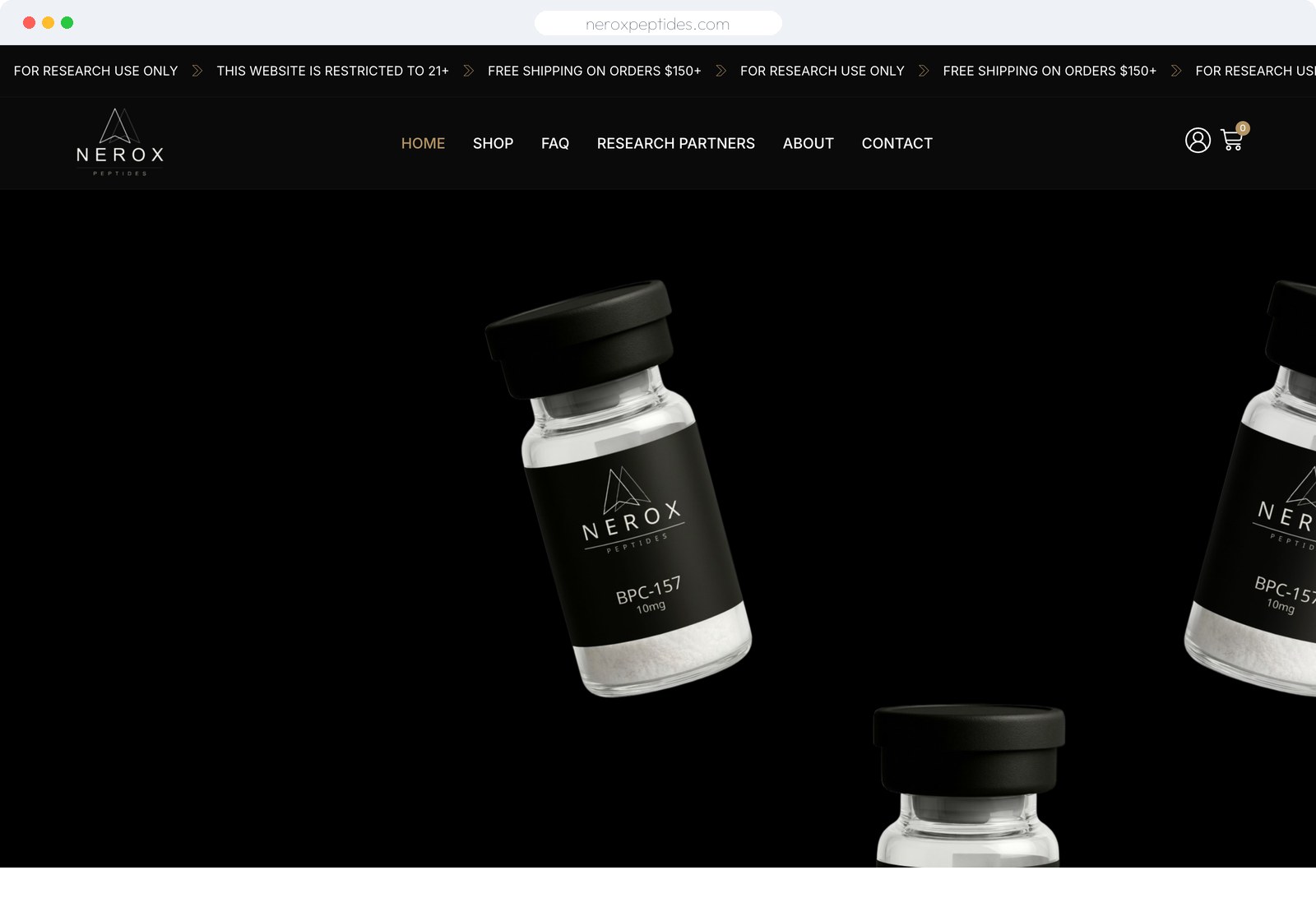 Nerox Peptides website built by SketchVolt — neroxpeptides.com